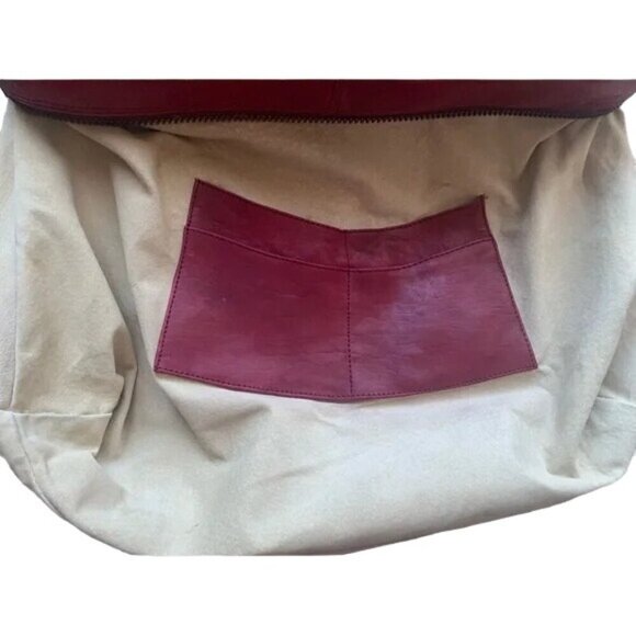 Botkier Bianca Red Italian Distressed Leather Satchel Weekender Duffle - Picture 8 of 14